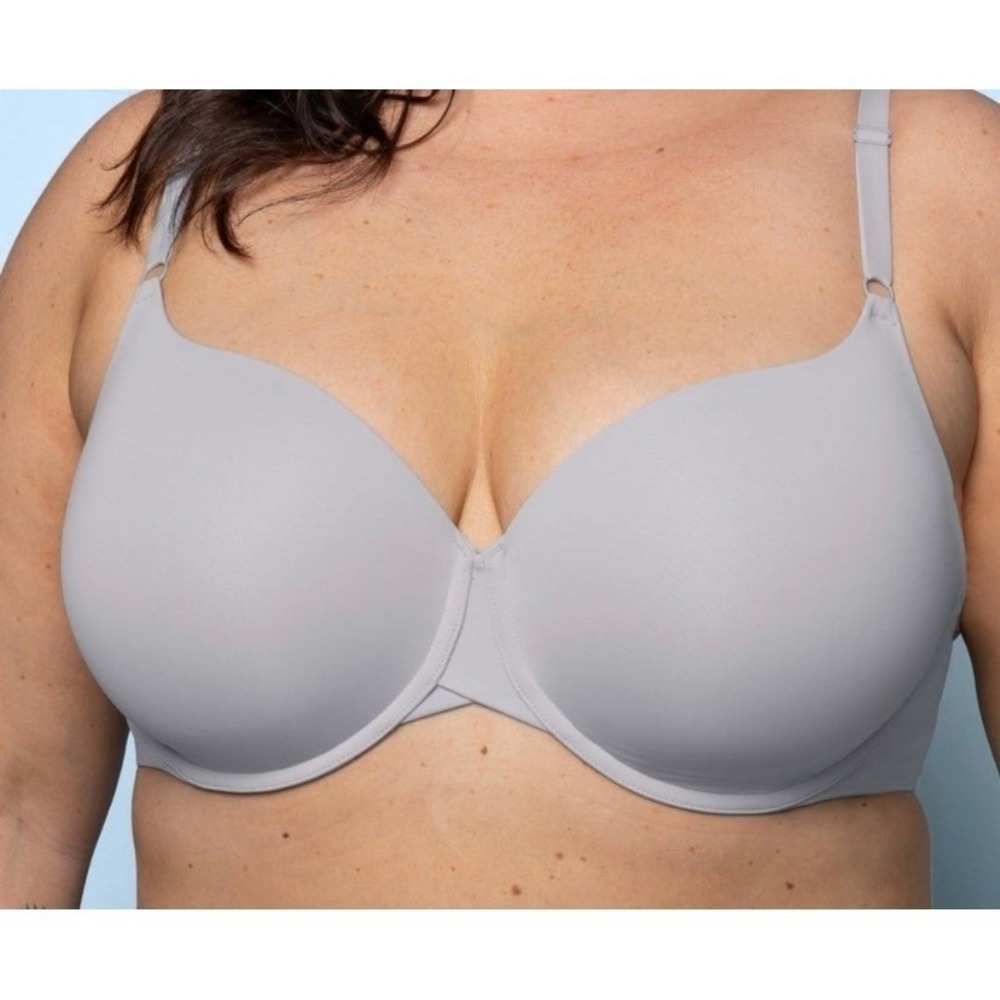Harper Wilde Everyday T-Shirt Bra Light Grey Padded Underwire Smooth 32E (DD)